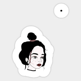 girl with freckles Sticker